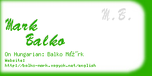 mark balko business card
